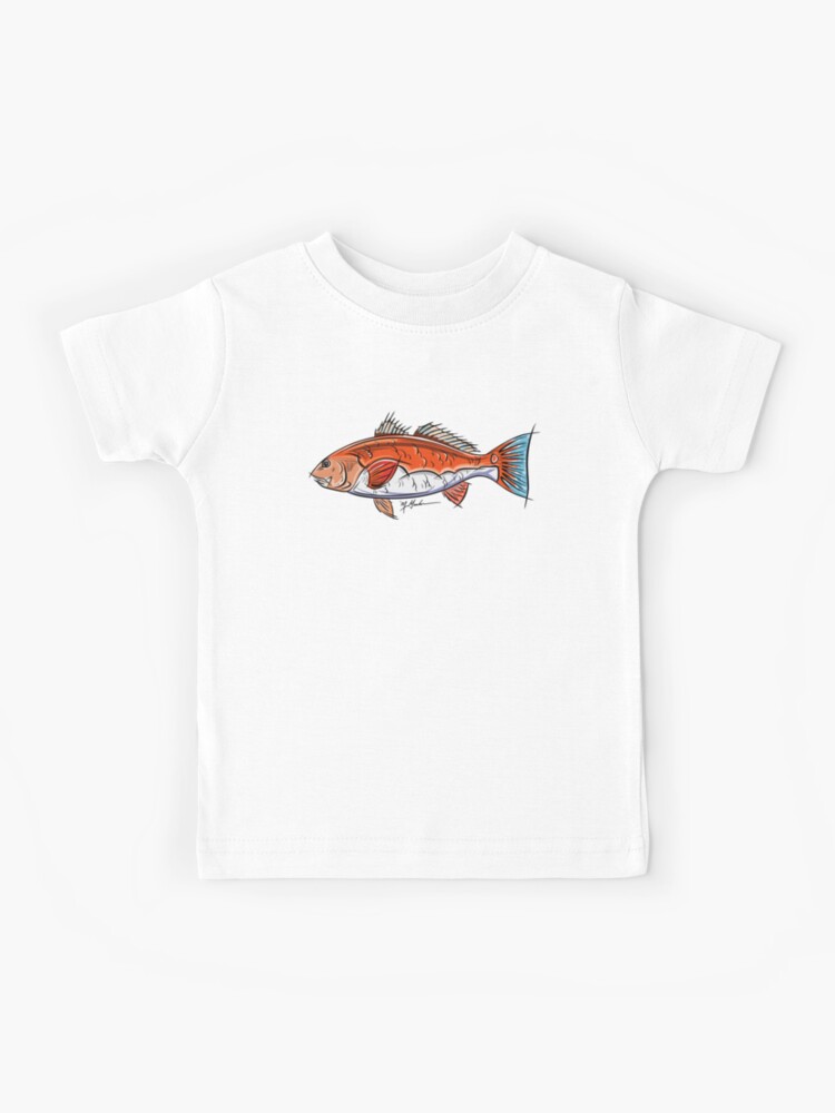 Redfish Louisiana Fishing Shirt with Flag Sleeve Small / White