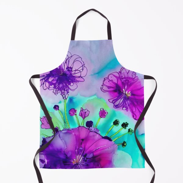 Item preview, Uplifting design of Pink and Purple Flowers on background of muted green designed and sold by Athena Milonas.