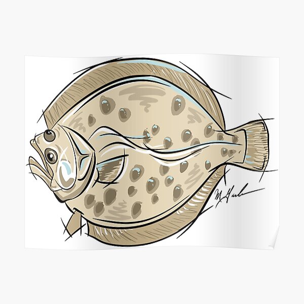 "Flounder gigging" Poster for Sale by Statepallets Redbubble