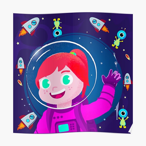 "YouTube A For Adley Kids, Space, Stars" Poster for Sale by