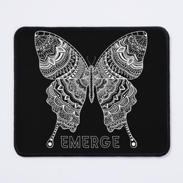 Item preview, EMERGE Butterfly White Outline designed and sold by Novelty-Shirts.