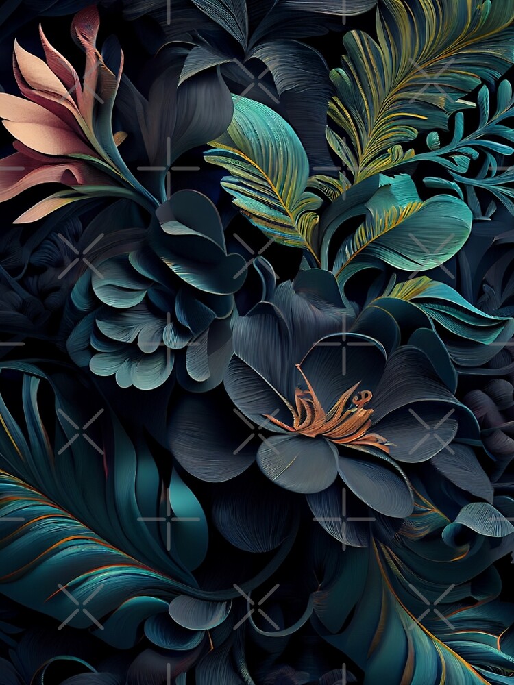 Aperçu 5 sur 5. Robe trapèze avec l'œuvre Three Dimensional Dramatic Tropical Pattern Digital Painting créée et vendue par CodeAndColors.
