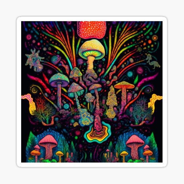 Artikel-Vorschau von Psychedelische illustration mit Pilzen, designt und verkauft von lokirick.