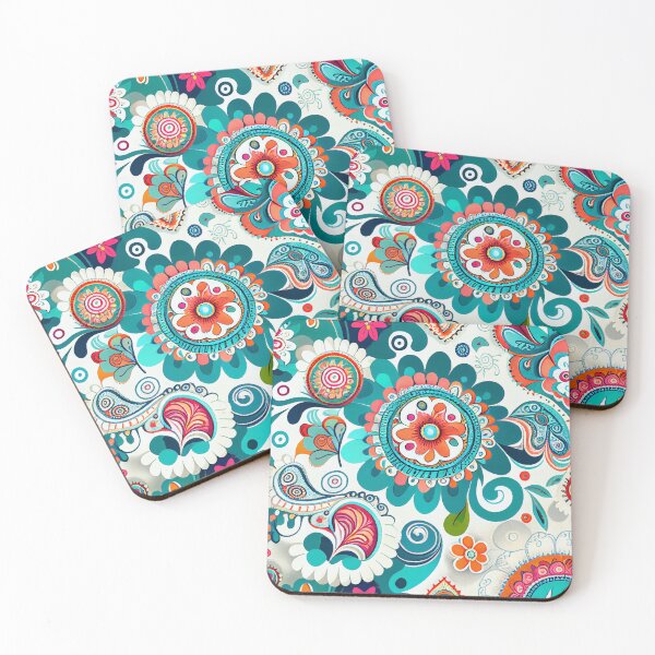 Item preview, Enchanted Cartoon White Bohemian Pattern Digital Painting designed and sold by CodeAndColors.