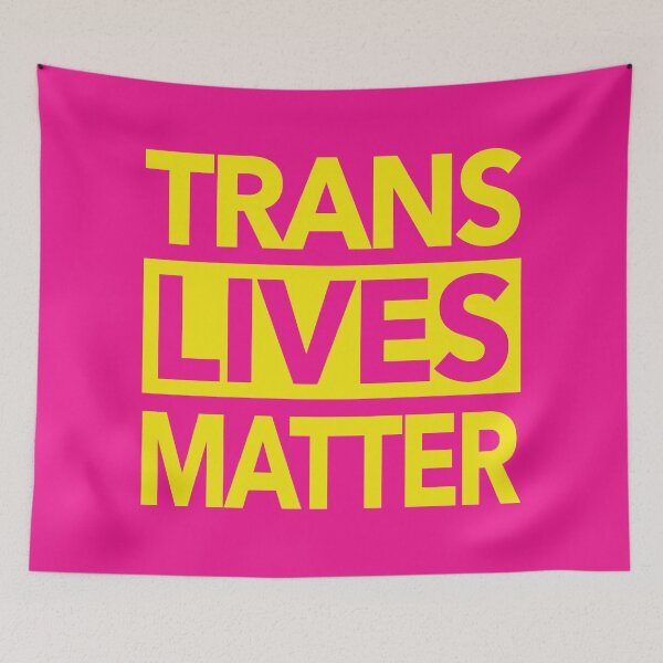 Item preview, Trans Lives Matter 2.0 (yellow text) designed and sold by Thelittlelord.