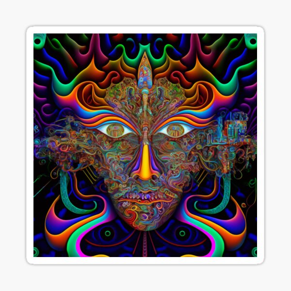 Artikel-Vorschau von Psychedelische illustration  mit einem Gesicht, designt und verkauft von lokirick.