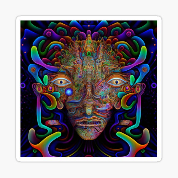 Artikel-Vorschau von Psychedelische illustration mit einem Gesicht, designt und verkauft von lokirick.