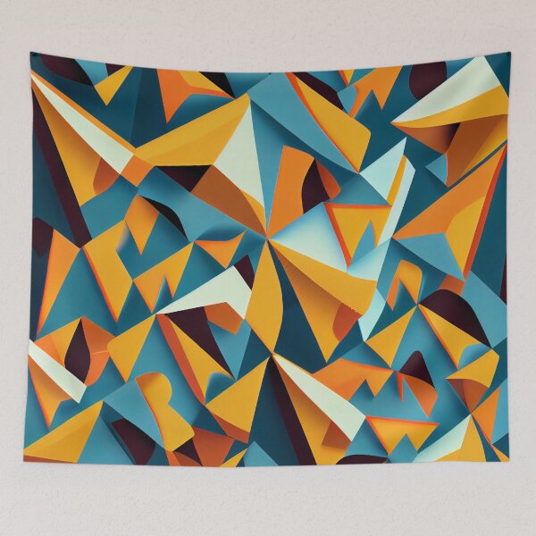 Item preview, Angular Complex Contemporary Pattern Digital Painting designed and sold by CodeAndColors.