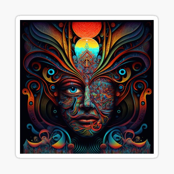 Artikel-Vorschau von Psychedelische illustration mit einem Weiblichen Gesicht, designt und verkauft von lokirick.