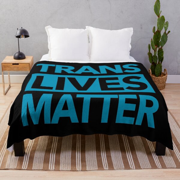 Item preview, Trans Lives Matter (blue-teal text) designed and sold by Thelittlelord.