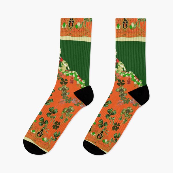Artikelvorschau, LADY ORANGE MIT GRÜNEN KLEEBLÄTTERN St.Patricks Day Fashion entworfen und verkauft von BulganLumini.