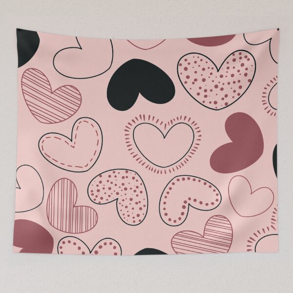 Item preview, Valentine Doodle Hearts Pattern designed and sold by HappyLifeCreate.