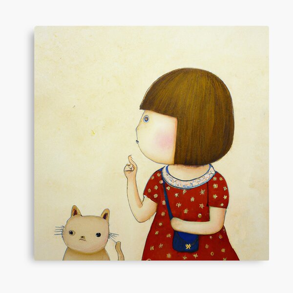 Item preview, Girl & her cat designed and sold by ameliarenny.