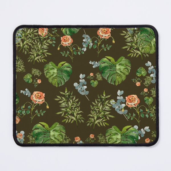 Artikelvorschau, Rose flower palm leaf branch pattern watercolor green entworfen und verkauft von Yana Mustafina | Boho Soulful Designs.