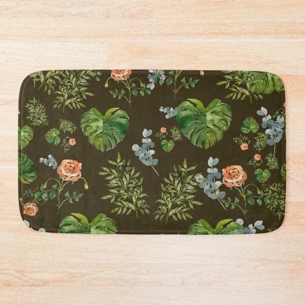 Artikelvorschau, Rose flower palm leaf branch pattern watercolor green entworfen und verkauft von Yana Mustafina | Boho Soulful Designs.