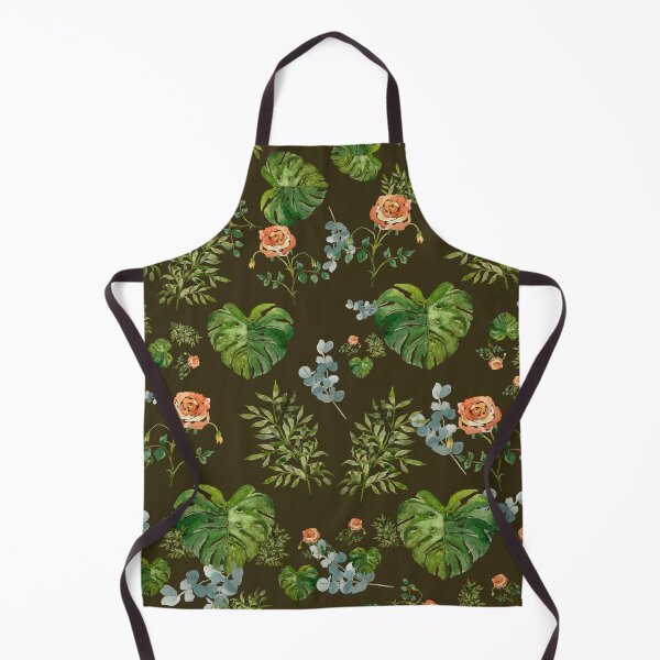 Aperçu de l'œuvre Rose flower palm leaf branch pattern watercolor green créée et vendue par Yana Mustafina | Boho Soulful Designs.