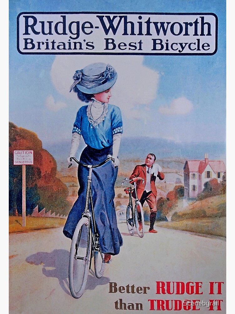 Vintage Rudge Whitworth British bicycle Advertising Poster