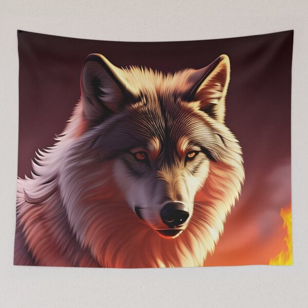 Aperçu de l'œuvre Loup, éclairage dynamique, Ai Generated Art créée et vendue par ACC .