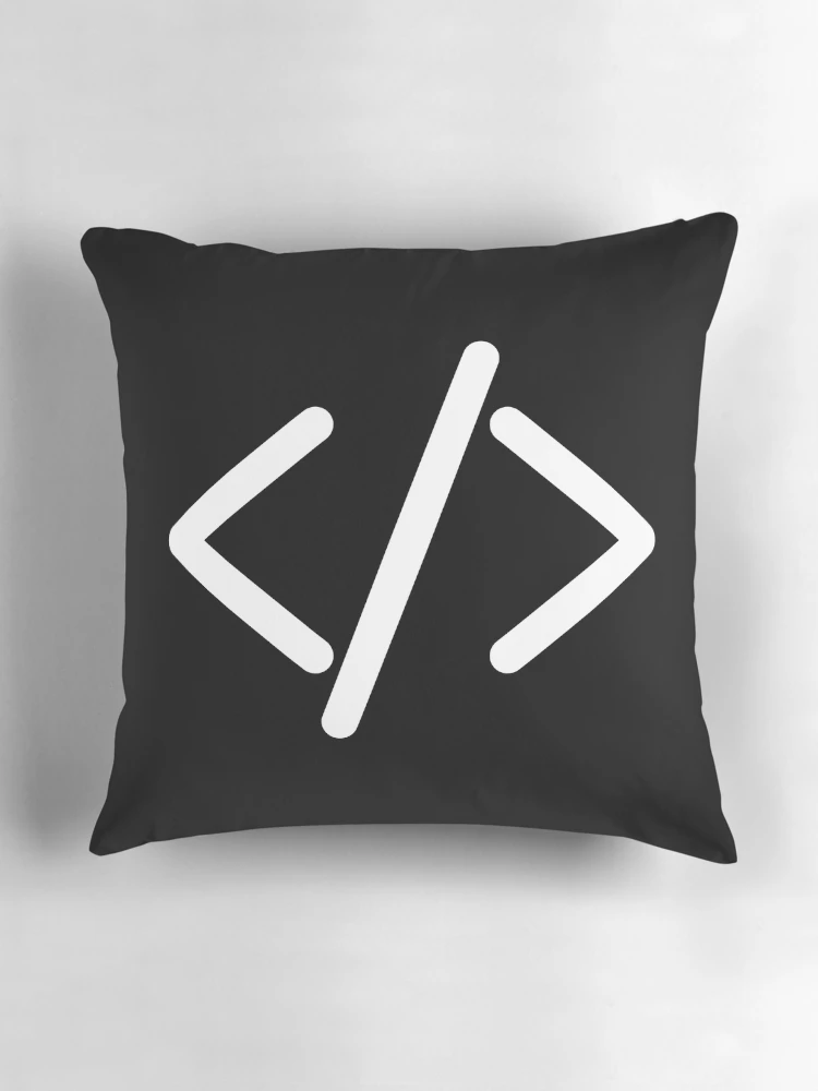 Thumbnail 3 of 4, Pillow, Programming Code Symbol </> designed and sold by Minhal's Artful Impressions.