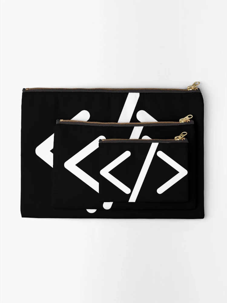 Thumbnail 2 of 4, Zipper Pouch, Programming Code Symbol </> designed and sold by Minhal's Artful  Impressions.