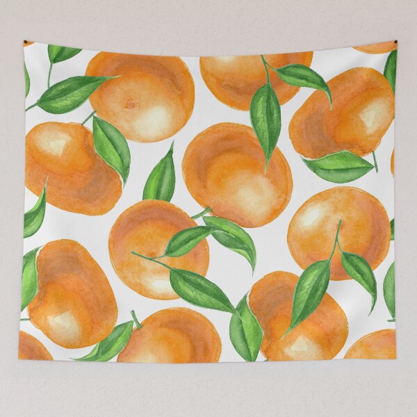 Item preview, Watercolor tangerines designed and sold by Katerina Mitkova Kirilova.