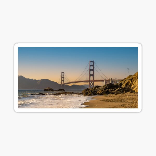 Golden Gate Bridge at Sunset Sticker