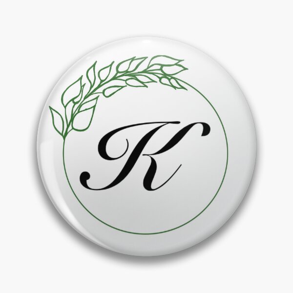 Artikelvorschau, K-Monogramm-Initiale mit smaragdgrünem Blattkranz entworfen und verkauft von TeaLimeTwo.