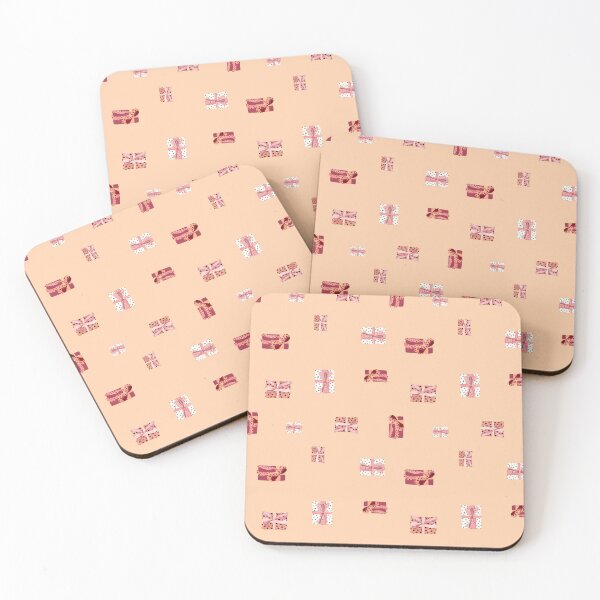 Item preview, Gift box bow heart simple pattern watercolor pink designed and sold by Yana Mustafina | Boho Soulful Designs.