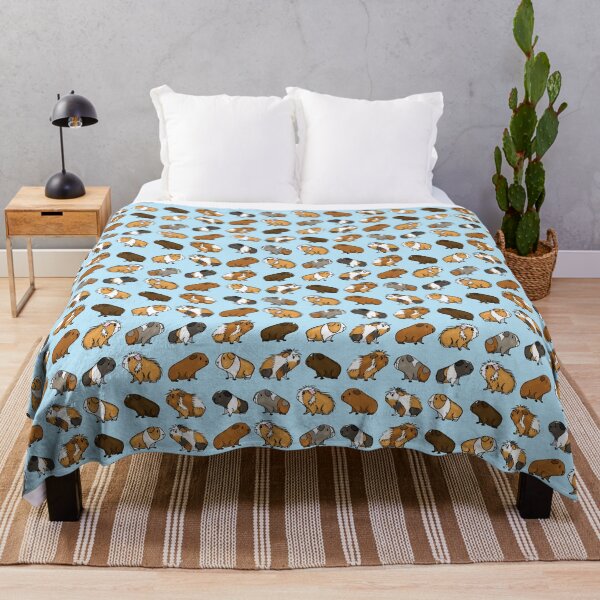 Guinea Pig Procession (Blue) Throw Blanket