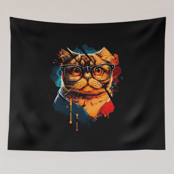 Item preview, Cat with glasses designed and sold by HarriPaloma.