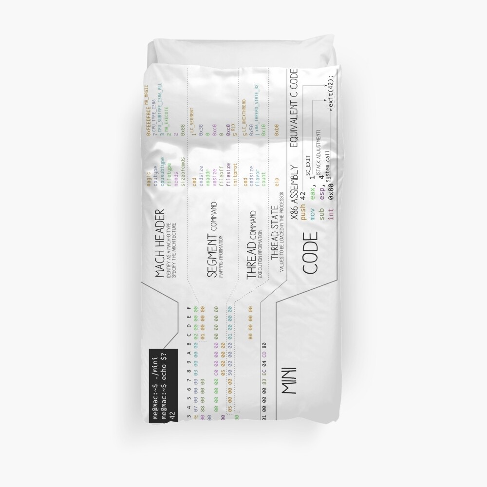 a mini Mach-O Duvet Cover