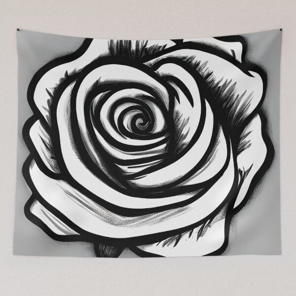 Item preview, Rose flower drawing artwork designed and sold by gramizzia.