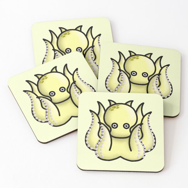 Item preview, small cute pastel yellow octopus designed and sold by octo-PS.