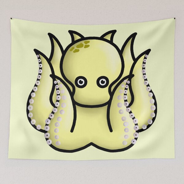 Item preview, small cute pastel yellow octopus designed and sold by octo-PS.