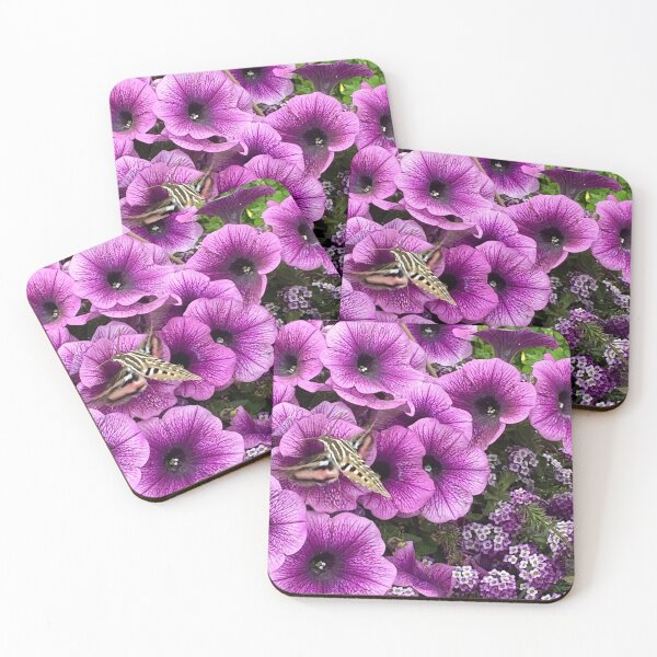 Item preview, Hummingbird Moth On Purple Petunias designed and sold by Mizjean.