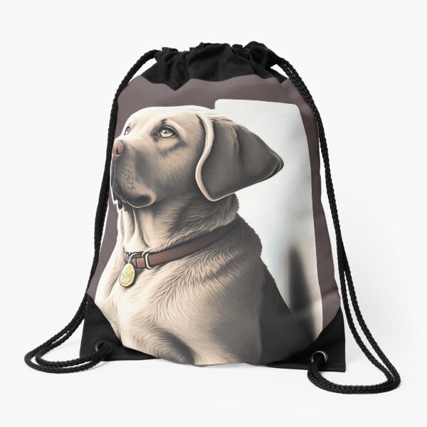 Labrador cartoon style Drawstring Bag