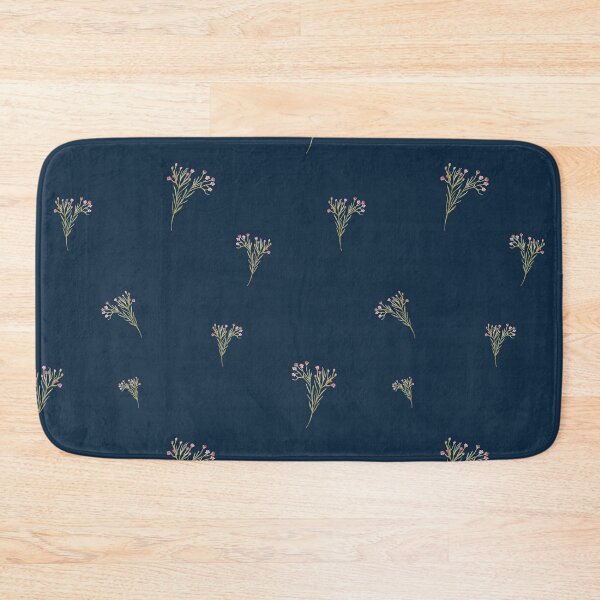 Aperçu de l'œuvre Branch pink flower floral pattern watercolor blue créée et vendue par Yana Mustafina | Boho Soulful Designs.