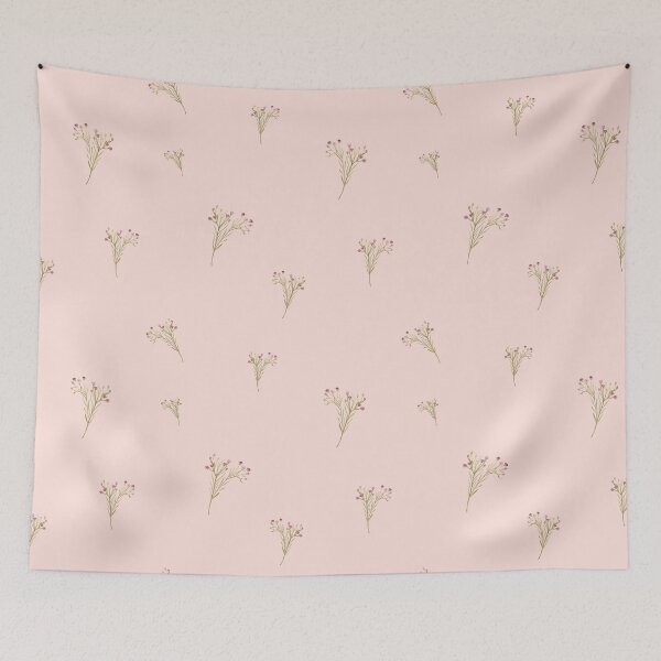 Item preview, Branch pink flower floral pattern watercolor pink designed and sold by Yana Mustafina | Boho Soulful Designs.