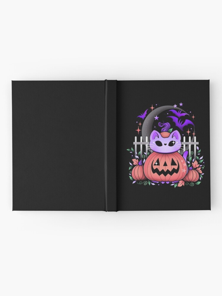 Thumbnail 2 of 3, Hardcover Journal, Pumpkin patch Halloween cat designed and sold by Texdoodles.