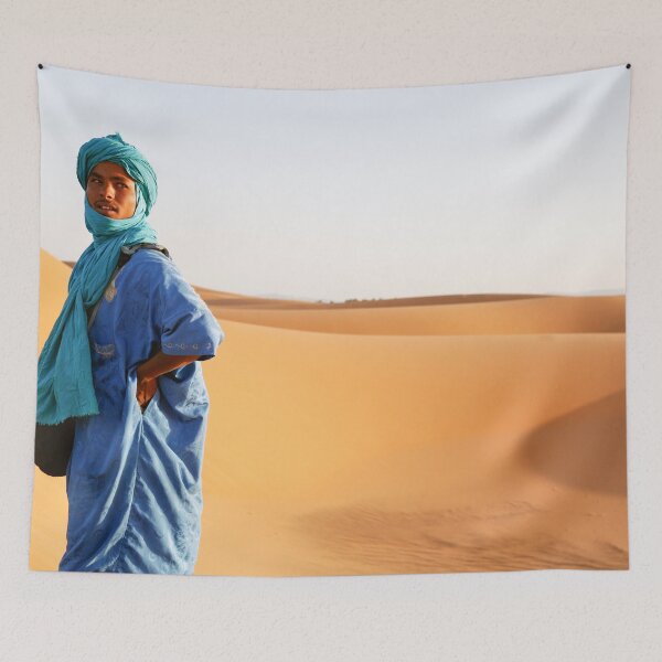 Item preview, Blue Sahara Man in Morocco designed and sold by FlatLandPrints.