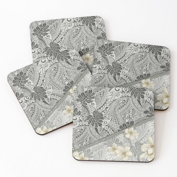 Item preview, Hawaiian Monstera and Plumeria Tapa Fusion designed and sold by J Marielle Designs.