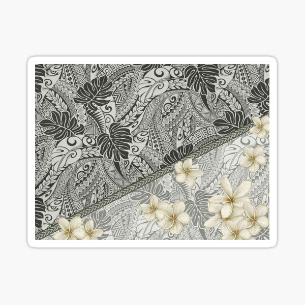 Item preview, Hawaiian Monstera and Plumeria Tapa Fusion designed and sold by J Marielle Designs.