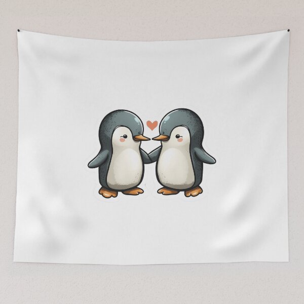Item preview, Two penguins and a hearth designed and sold by ArtElephant.
