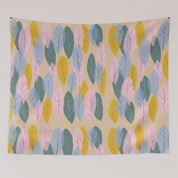 Item preview, Abstract leaves in pastel colors designed and sold by Ninaeva.
