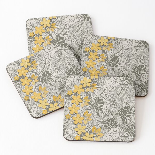 Item preview, Hawaiian Monstera Tapa and Hibiscus Fusion designed and sold by J Marielle Designs.