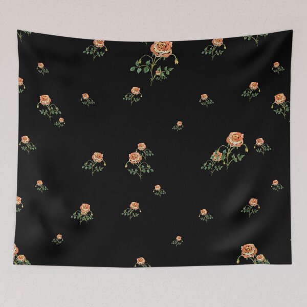 Artikelvorschau, Rose flower ornate cute floral pattern watercolor black entworfen und verkauft von Yana Mustafina | Boho Soulful Designs.