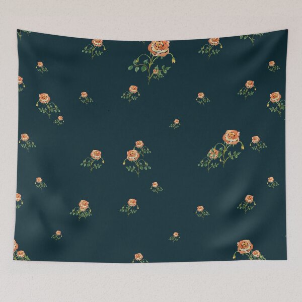Artikelvorschau, Rose flower ornate cute floral pattern watercolor turquoise entworfen und verkauft von Yana Mustafina | Boho Soulful Designs.