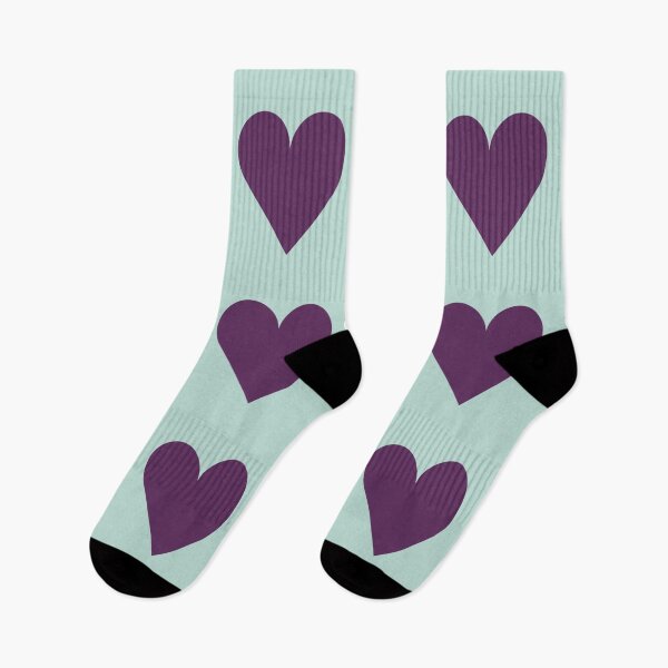 Item preview, Large AUBERGINE PURPLE and MINT GREEN LOVE HEARTS designed and sold by RachelMacht.