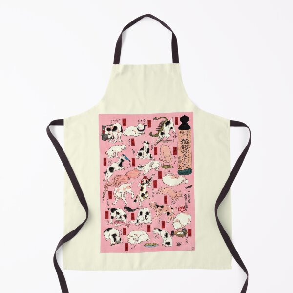 Item preview, Utagawa Hiroshige Japanese Woodblock Cats Pink Pastel Cat Pattern designed and sold by TeeARTHY.