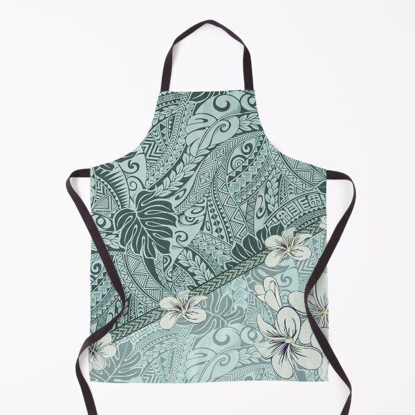 Item preview, Monstera Seafoam Green Tapa Fusion with Plumeria designed and sold by J Marielle Designs.